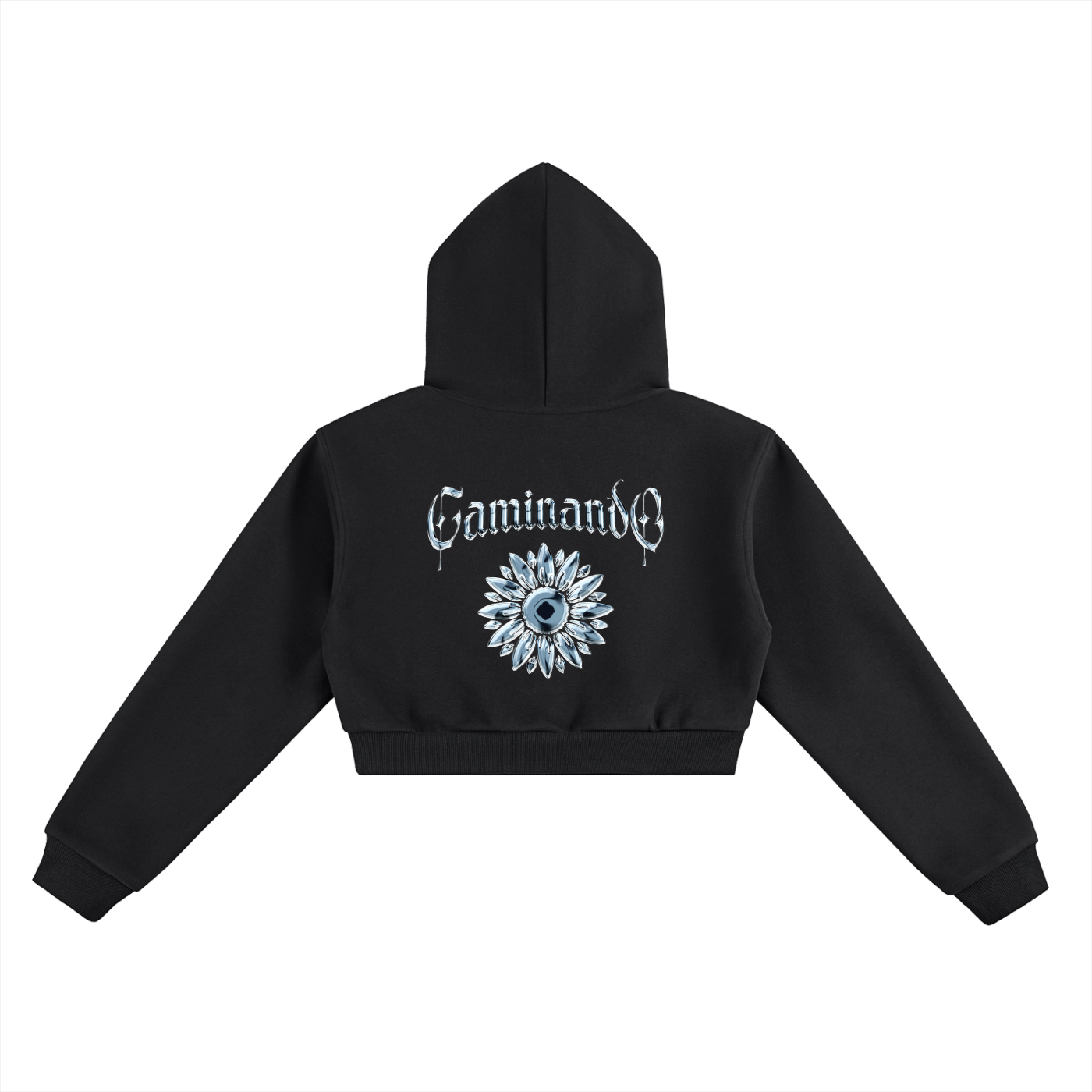 Chrome Caminando Cropped Hoodie Black