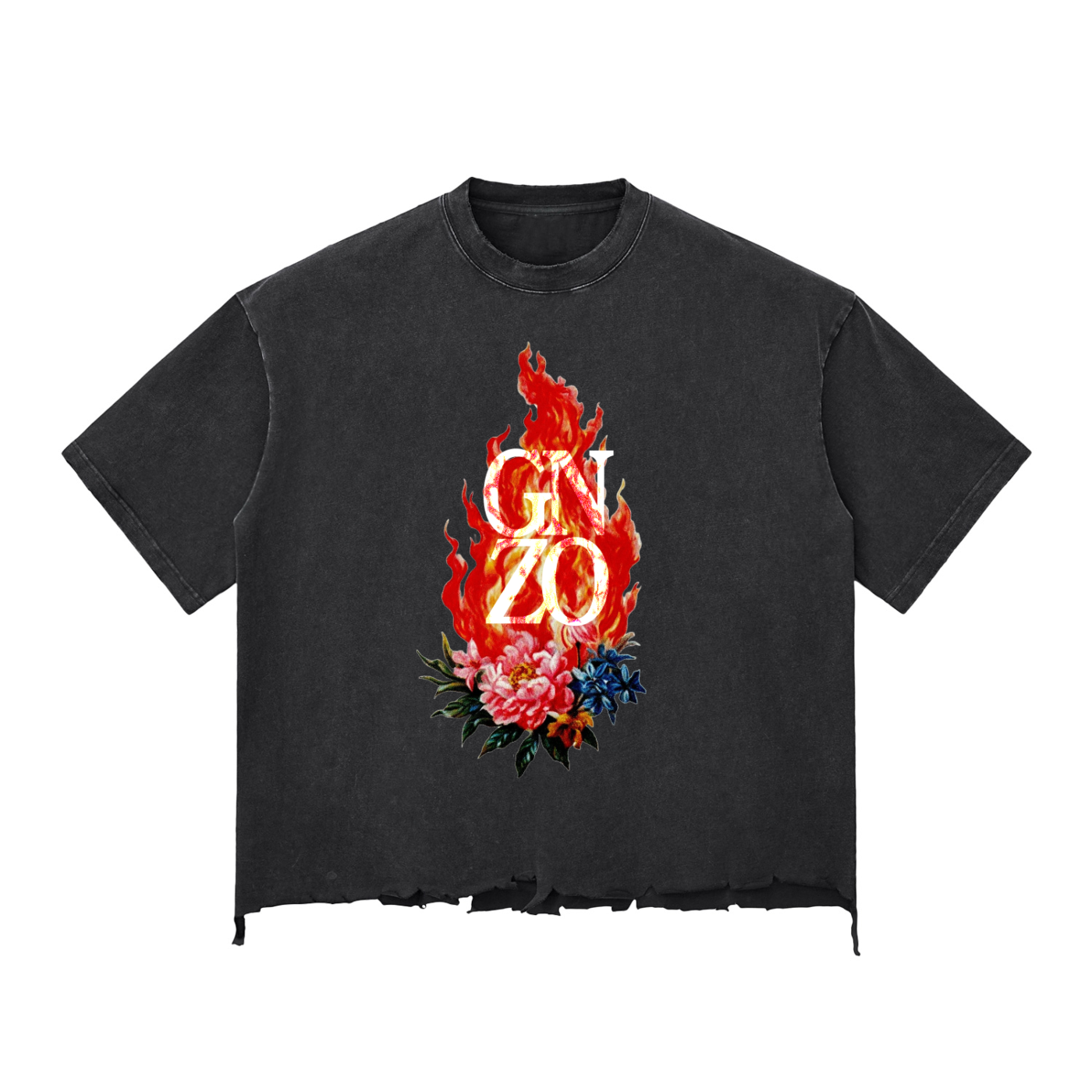 Flora en Fuego Raw T- Shirt Black