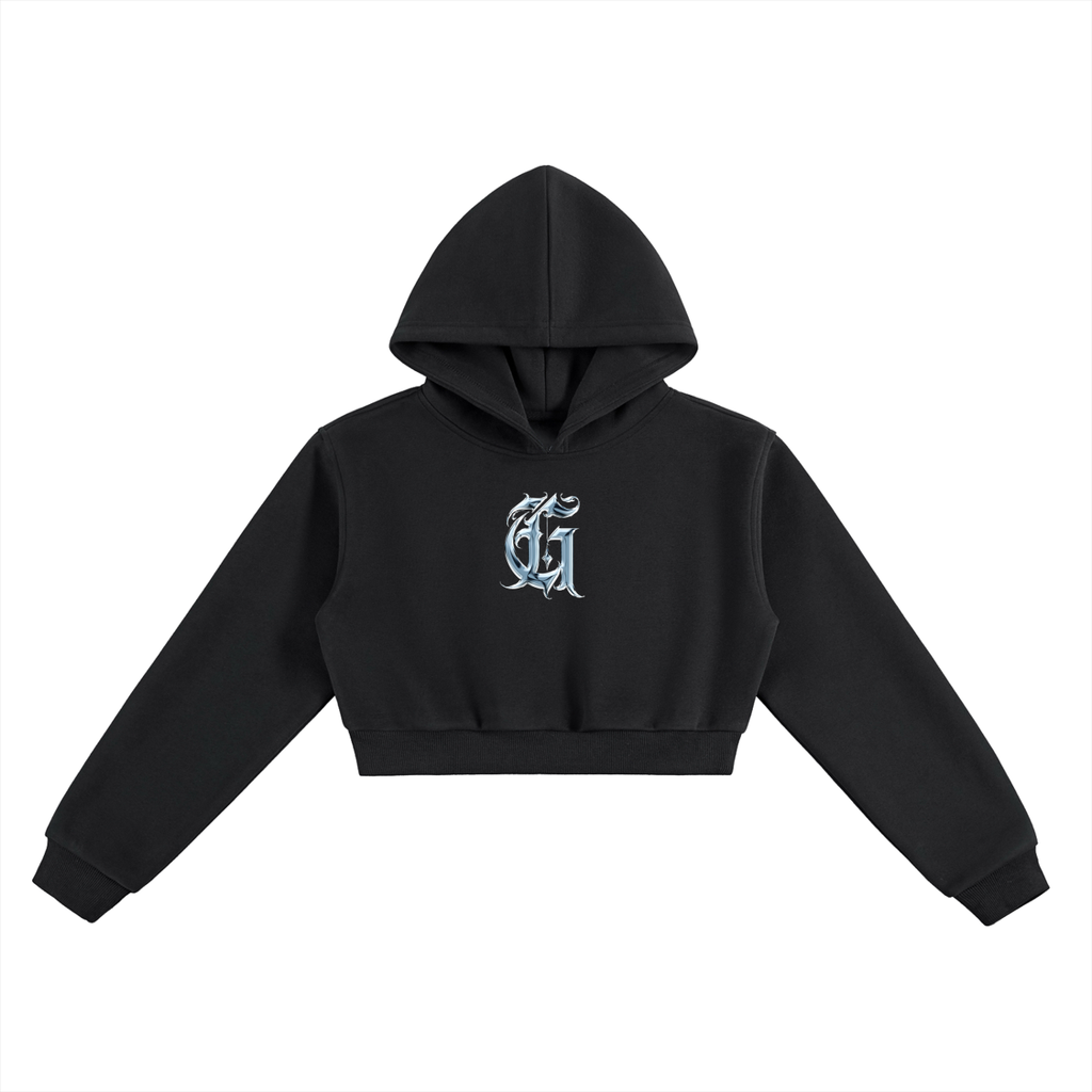 Chrome Caminando Cropped Hoodie Black