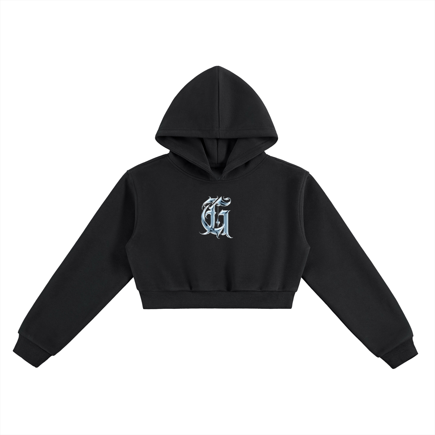 Chrome Caminando Cropped Hoodie Black