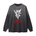 Pronounced ɡänzō Vintaged Washed Long Sleeve T-Shirt Black